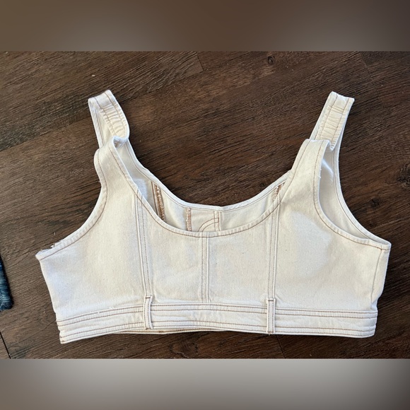 NWT Wild Fable Women's Scoop Neck Reworked Denim
Tiny Vest - Cream XL.  Target - Picture 7 of 9